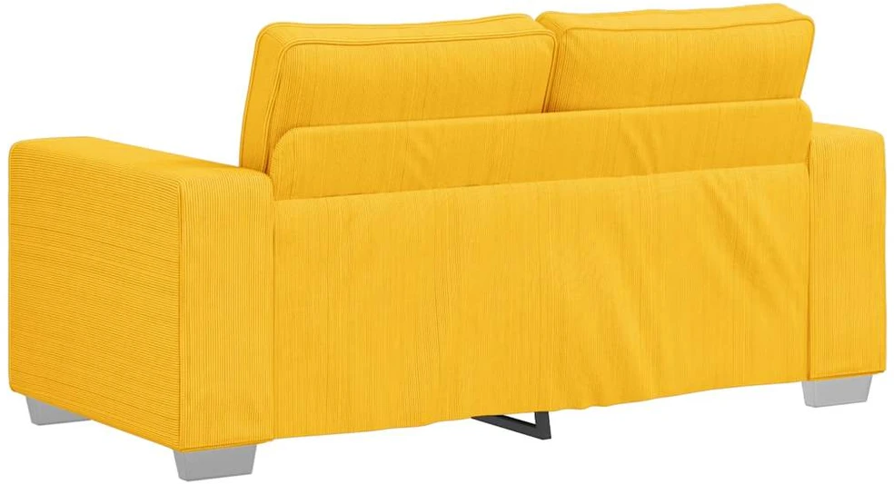 Dvivietė sofa, šviesiai geltona, 160x77x82 cm, velvetas, audinys