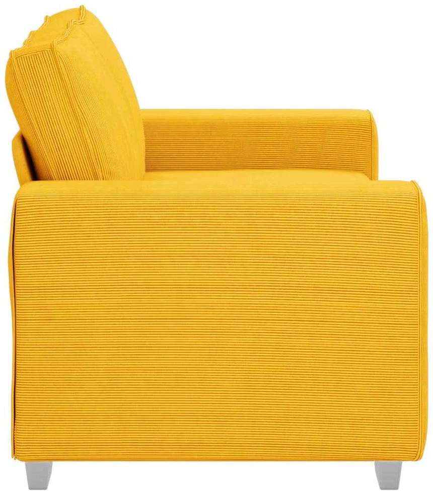 Dvivietė sofa, šviesiai geltona, 160x77x82 cm, velvetas, audinys