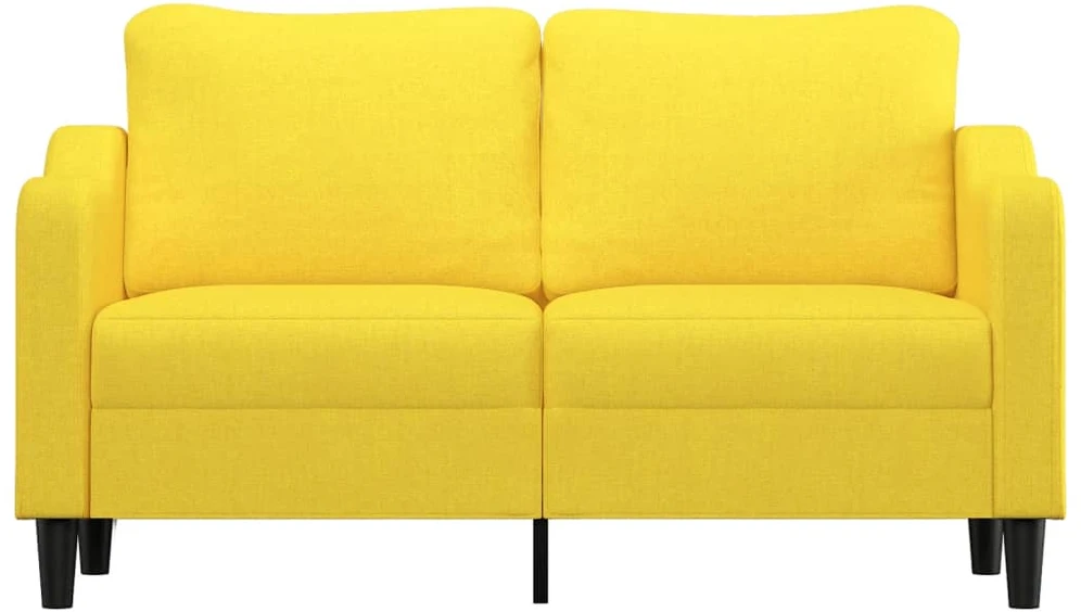 Dvivietė sofa, šviesiai geltonos spalvos, 140cm, audinys