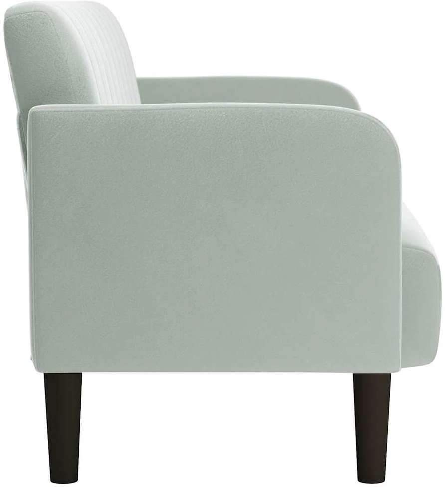 Dvivietė sofa, šviesiai pilka, 109 cm, aksomas