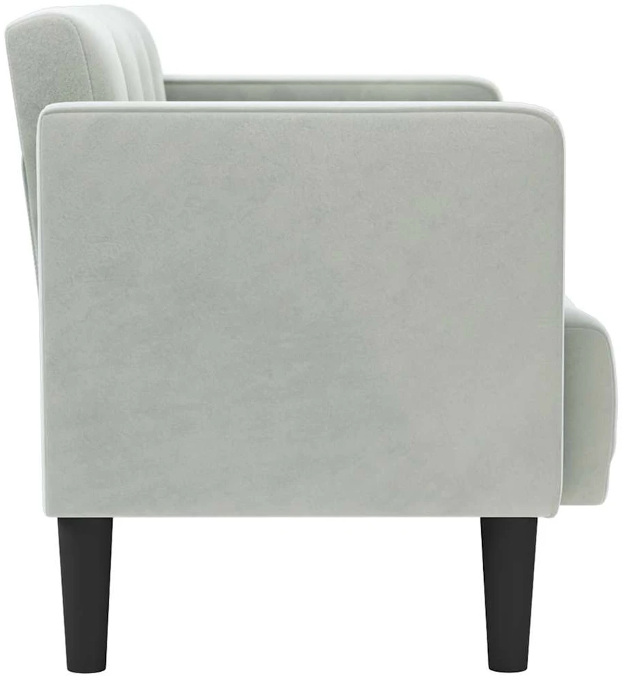 Dvivietė sofa, šviesiai pilka, 111 cm, aksomas