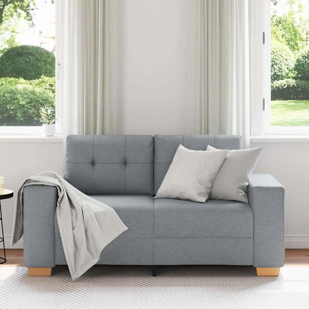Dvivietė sofa, šviesiai pilka, 160x77x82 cm, audinys