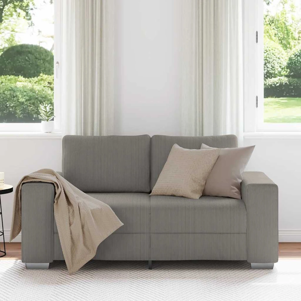 Dvivietė sofa, šviesiai pilka, 160x77x82 cm, velvetas, audinys