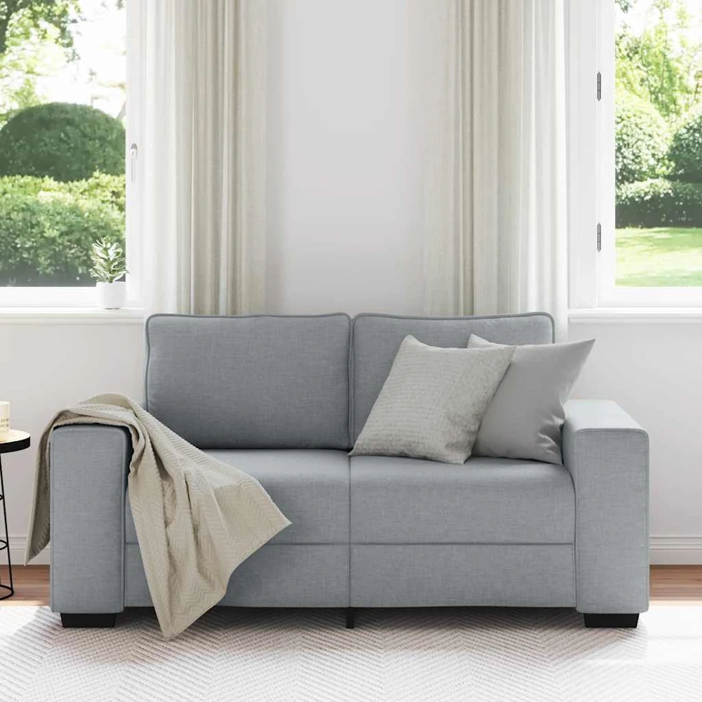 Dvivietė sofa, šviesiai pilka, 160x77x82 cm, audinys