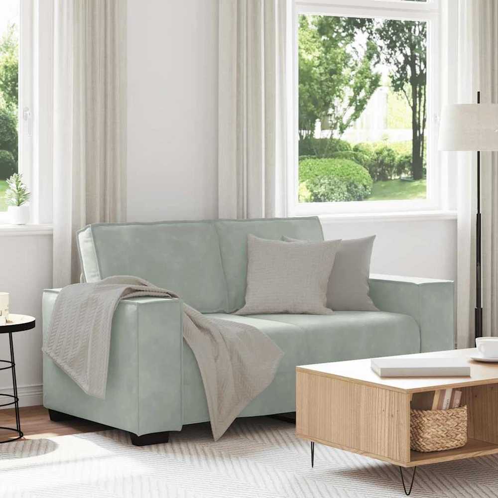 Dvivietė sofa, šviesiai pilka, 160x78x84 cm, aksomas