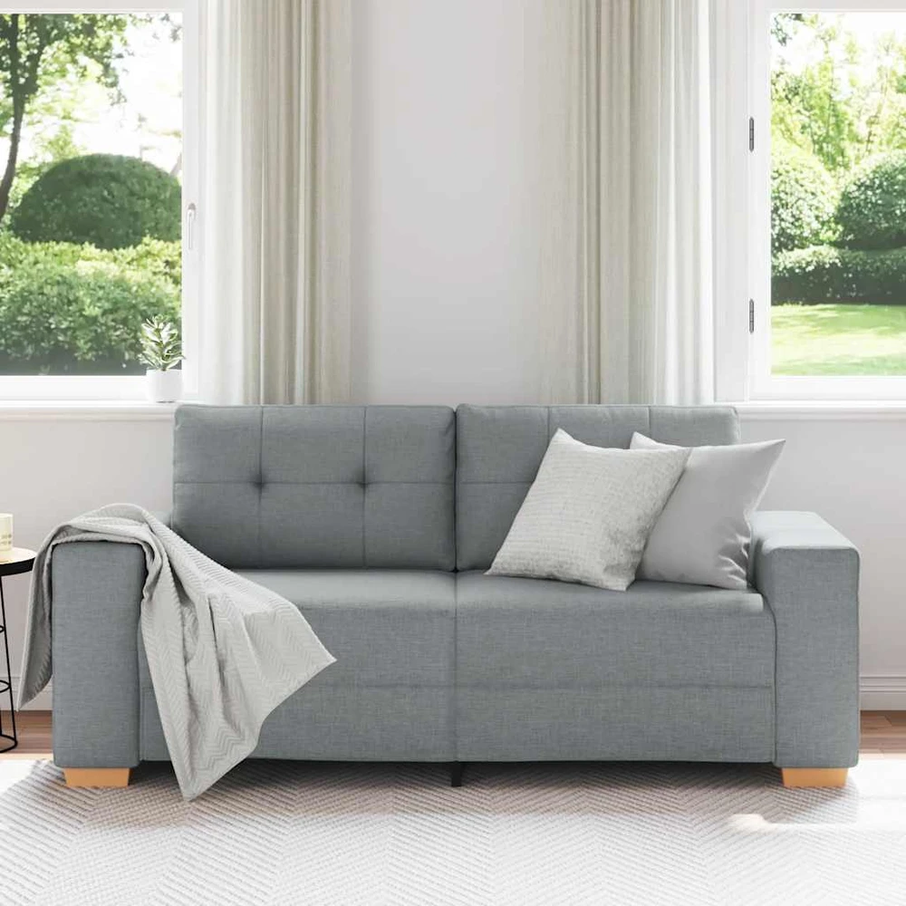 Dvivietė sofa, šviesiai pilka, 180x77x82 cm, audinys