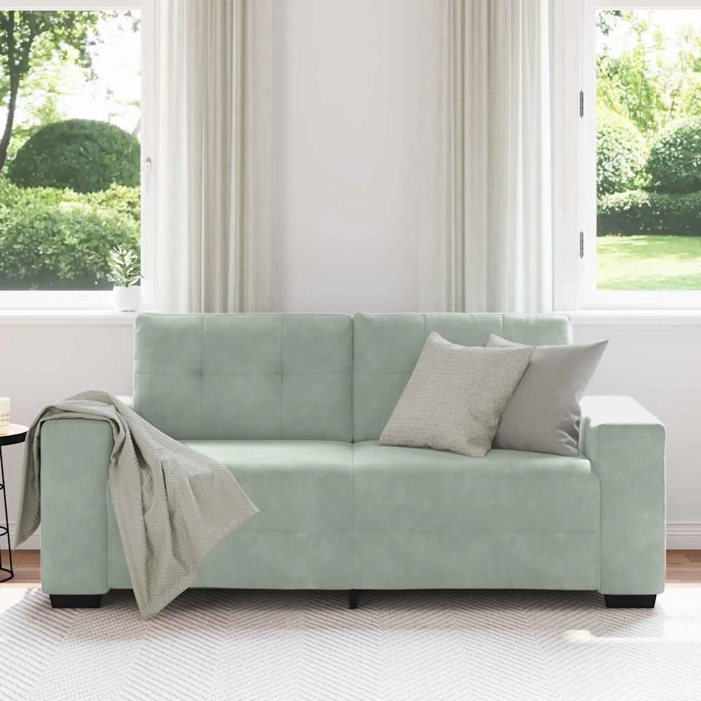 Dvivietė sofa, šviesiai pilka, 180x77x82 cm, aksomas