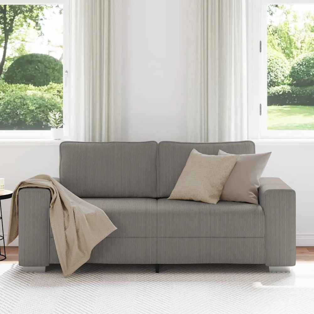 Dvivietė sofa, šviesiai pilka, 180x77x82 cm, velvetas, audinys
