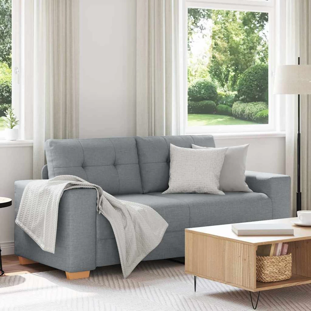 Dvivietė sofa, šviesiai pilka, 180x77x82 cm, audinys