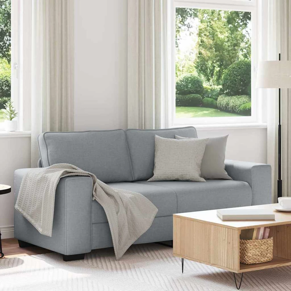 Dvivietė sofa, šviesiai pilka, 180x77x82 cm, audinys