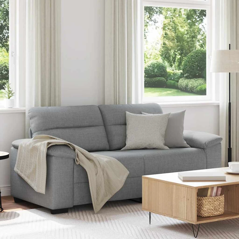 Dvivietė sofa, šviesiai pilka, 180x81x84 cm, audinys