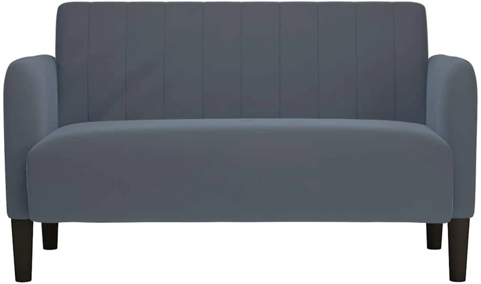 Dvivietė sofa, tamsiai pilka, 109 cm, aksomas