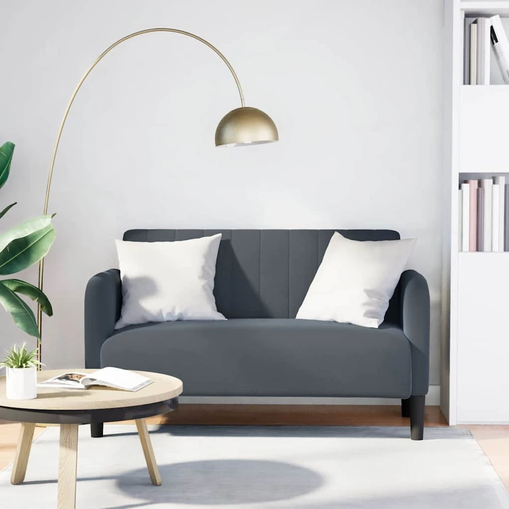 Dvivietė sofa, tamsiai pilka, 109 cm, aksomas