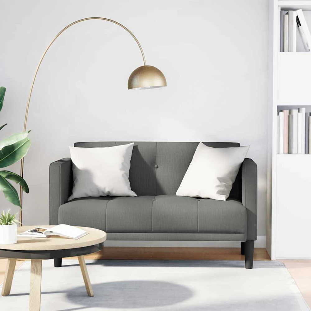 Dvivietė sofa, tamsiai pilka, 111 cm, audinys