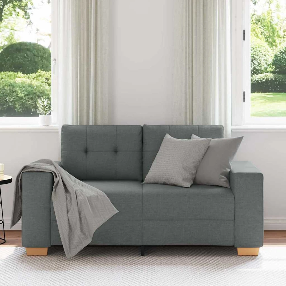 Dvivietė sofa, tamsiai pilka, 160x77x82 cm, audinys