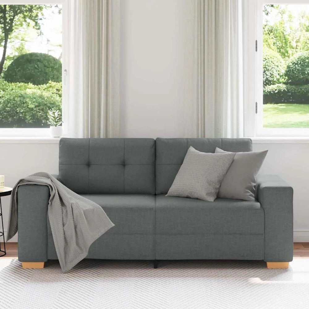 Dvivietė sofa, tamsiai pilka, 180x77x82 cm, audinys