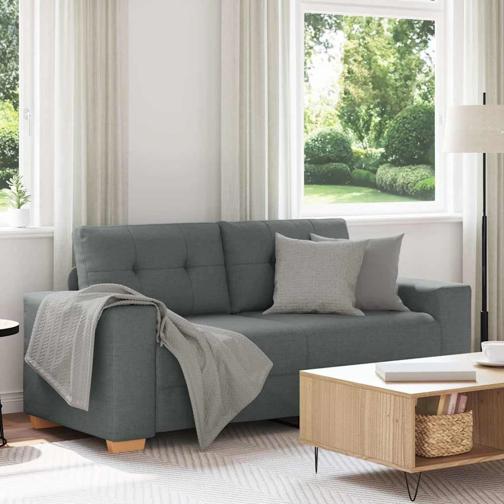Dvivietė sofa, tamsiai pilka, 180x77x82 cm, audinys
