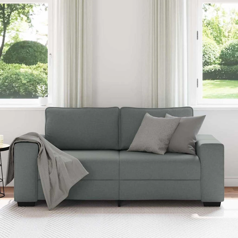 Dvivietė sofa, tamsiai pilka, 180x77x82 cm, audinys