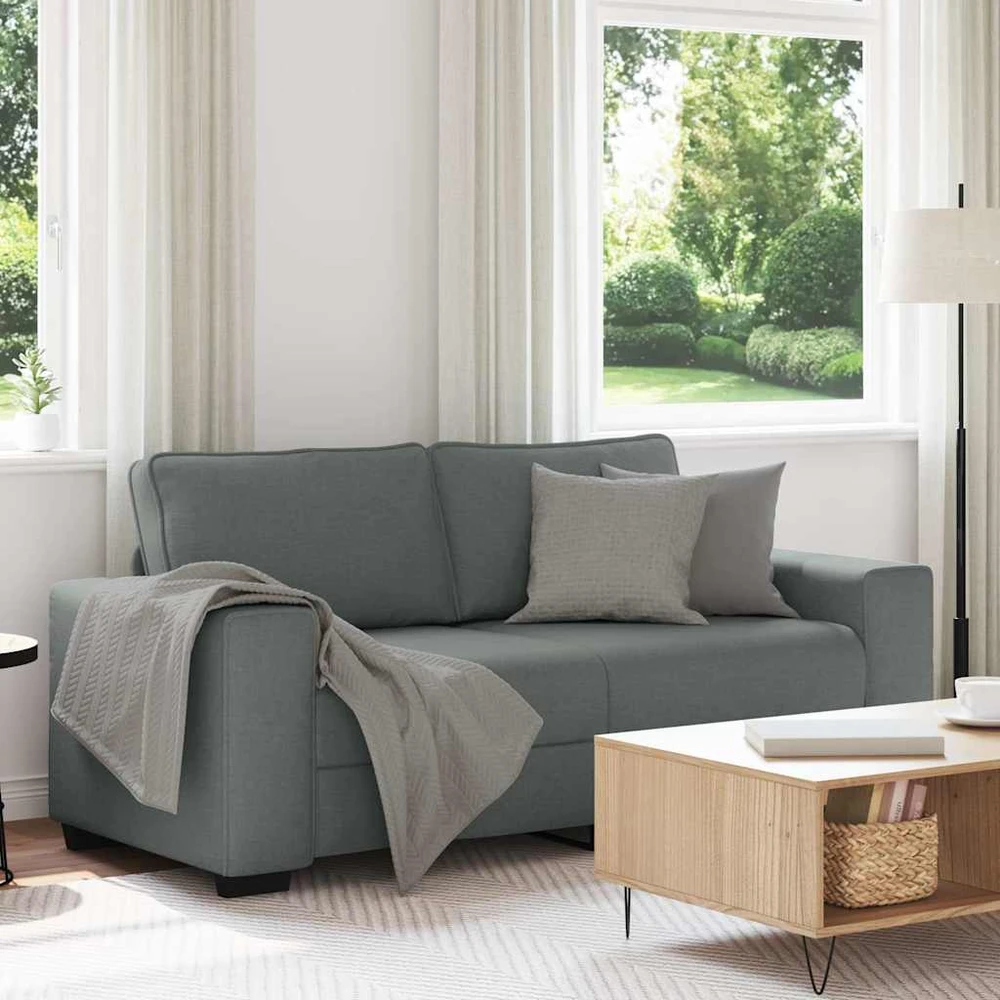 Dvivietė sofa, tamsiai pilka, 180x77x82 cm, audinys