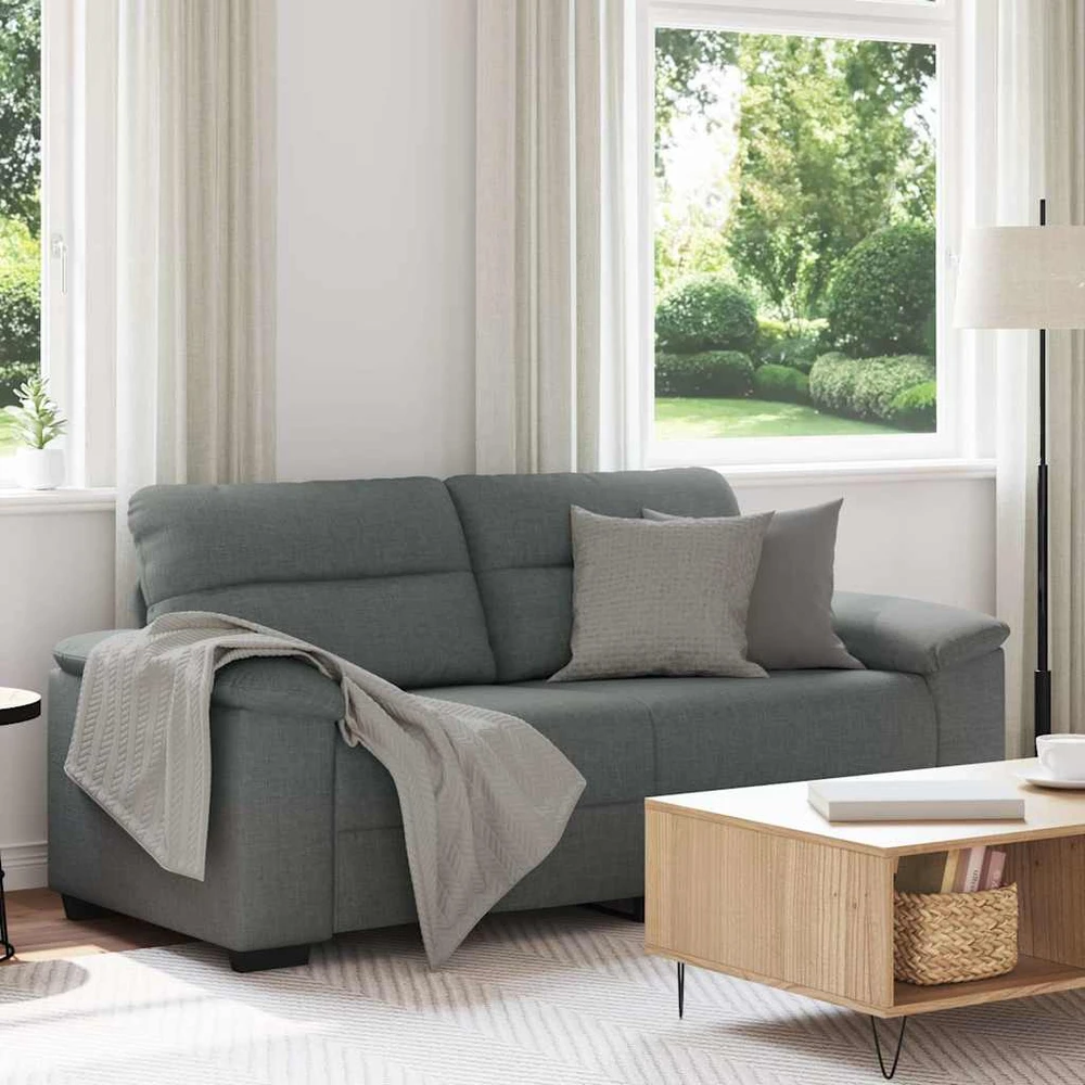 Dvivietė sofa, tamsiai pilka, 180x81x84 cm, audinys