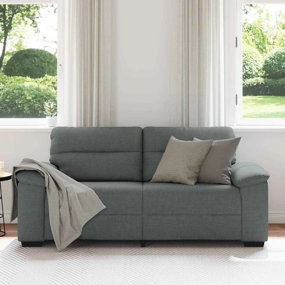 Dvivietė sofa, tamsiai pilka, 180x81x84 cm, audinys
