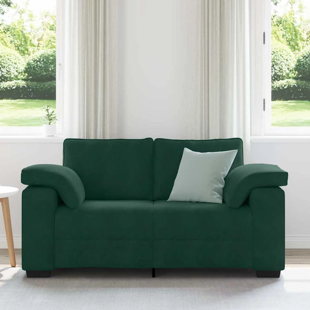Dvivietė sofa, tamsiai žalia, 160x77x82 cm, aksomas