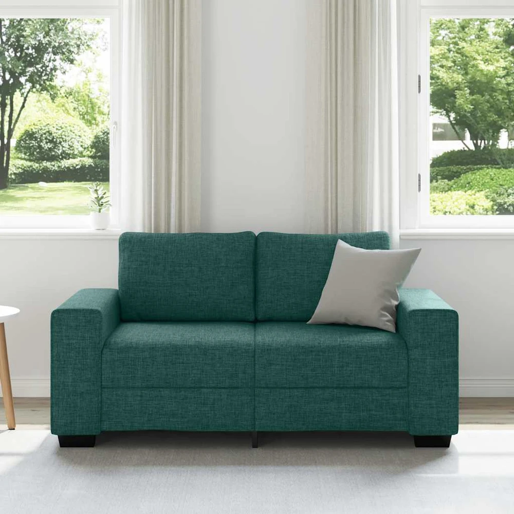 Dvivietė sofa, tamsiai žalia, 160x77x82 cm, audinys
