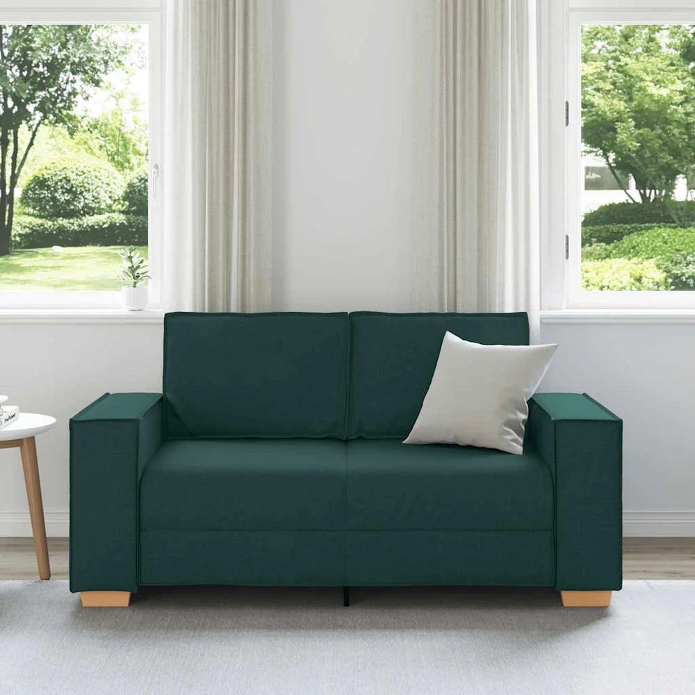 Dvivietė sofa, tamsiai žalia, 160x78x84 cm, audinys