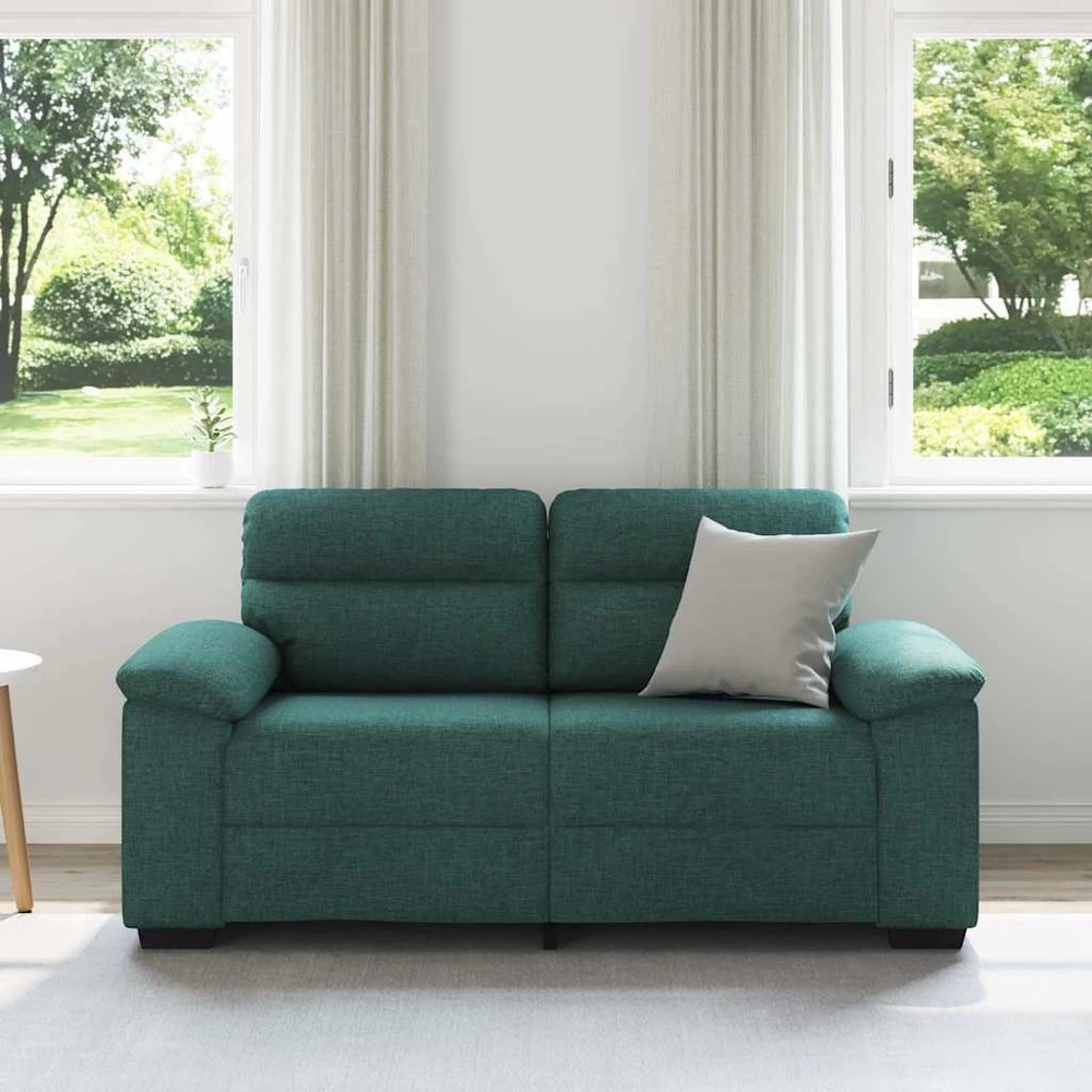 Dvivietė sofa, tamsiai žalia, 160x81x84 cm, audinys