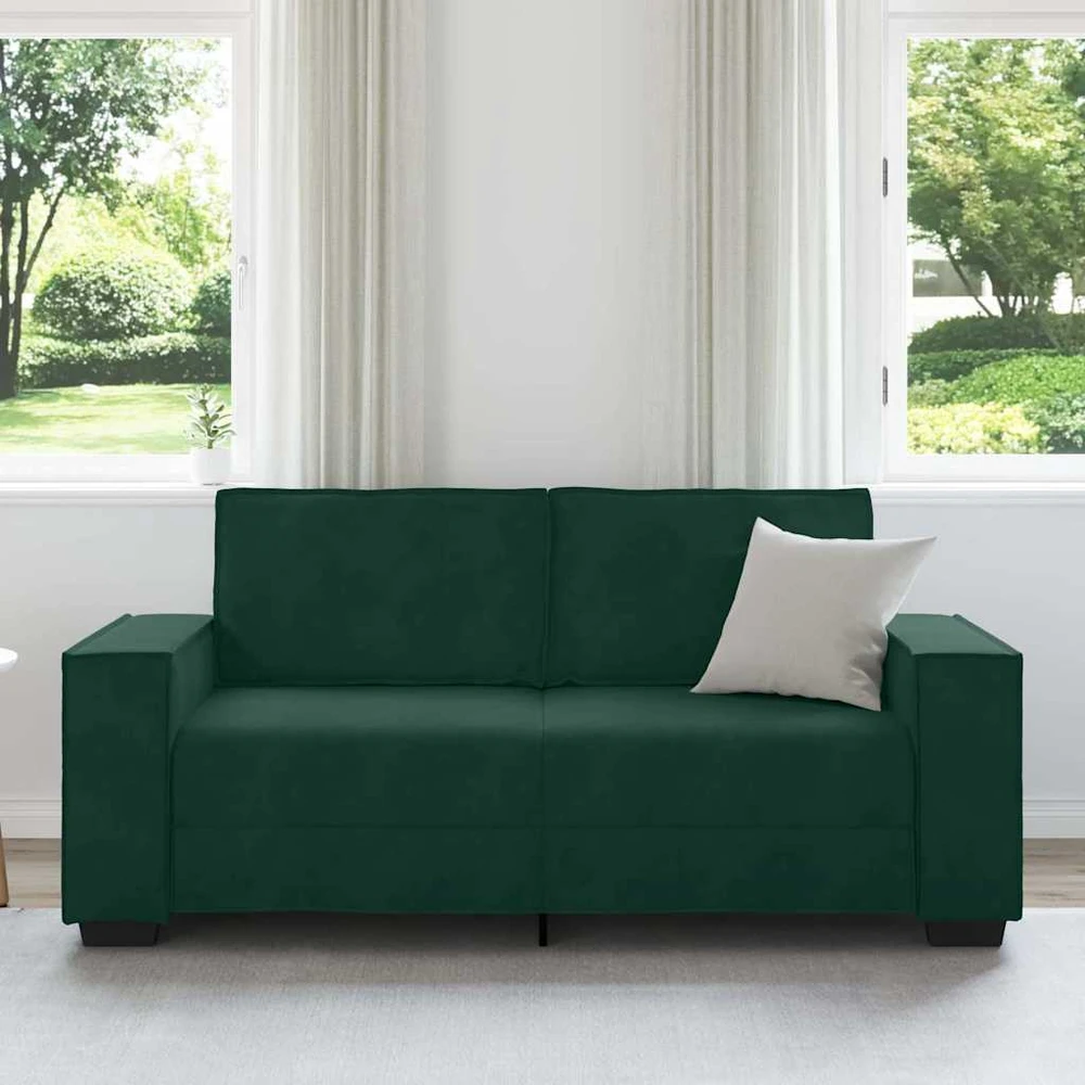 Dvivietė sofa, tamsiai žalia, 180x78x84 cm, aksomas