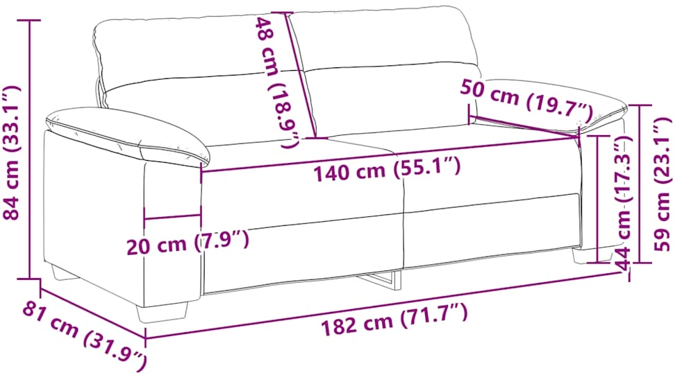Dvivietė sofa, tamsiai žalia, 180x81x84 cm, audinys