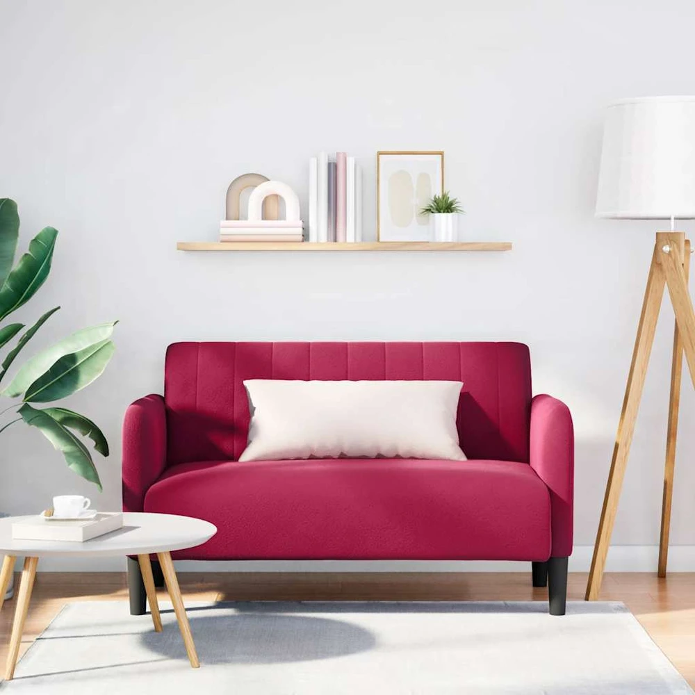 Dvivietė sofa, vyno raudonumo, 109 cm, aksominė