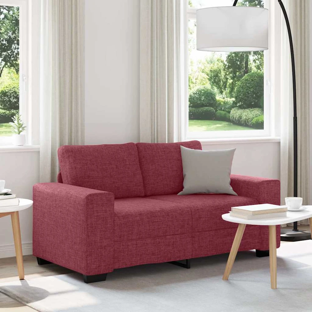 Dvivietė sofa, vyno raudonumo, 160x77x82 cm, audinys