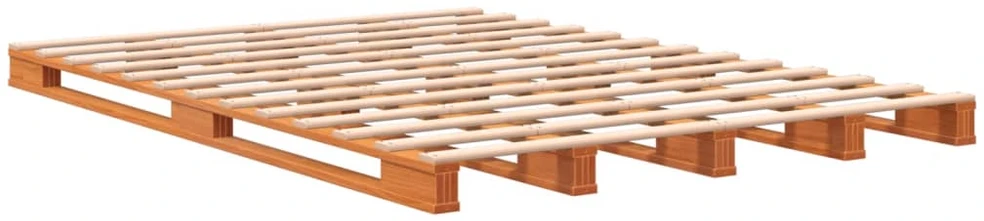 Lova iš palečių, vaško ruda, 140x200cm, pušies medienos masyvas