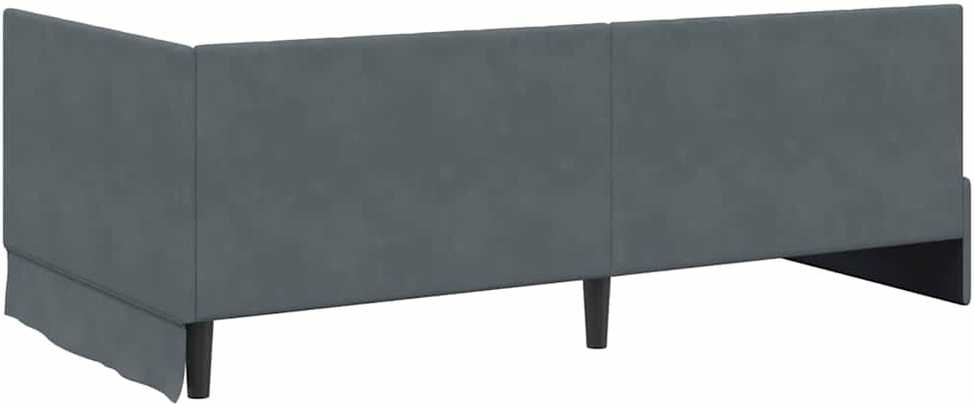 Lova Kampinė lovos konstrukcija Tamsiai pilka 90 cm x 200 cm Aksomas