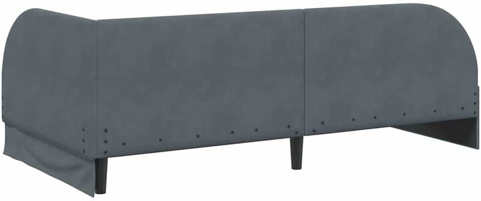 Lova Kampinė lovos konstrukcija Tamsiai pilka 90 cm x 200 cm Aksomas