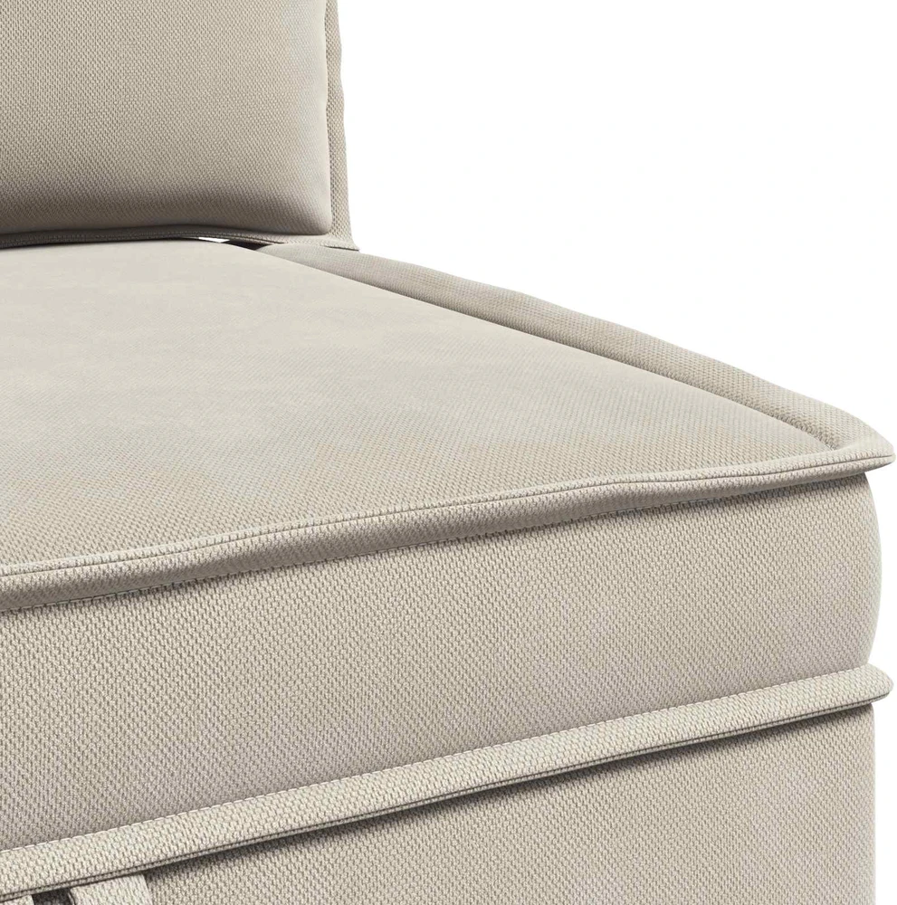 Kampinė Sofa su Saugykla Avižinė Aksomas