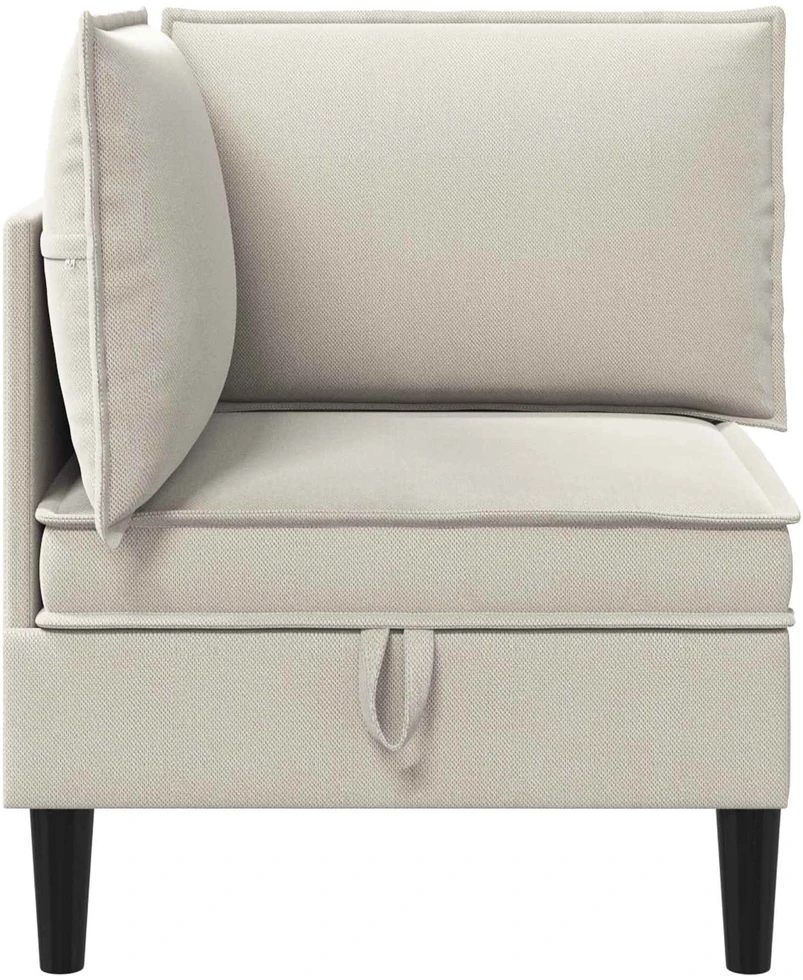 Kampinė Sofa su Saugykla Avižinė Aksomas