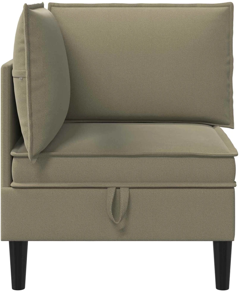 Kampinė Sofa su Saugykla Chaki Aksomas