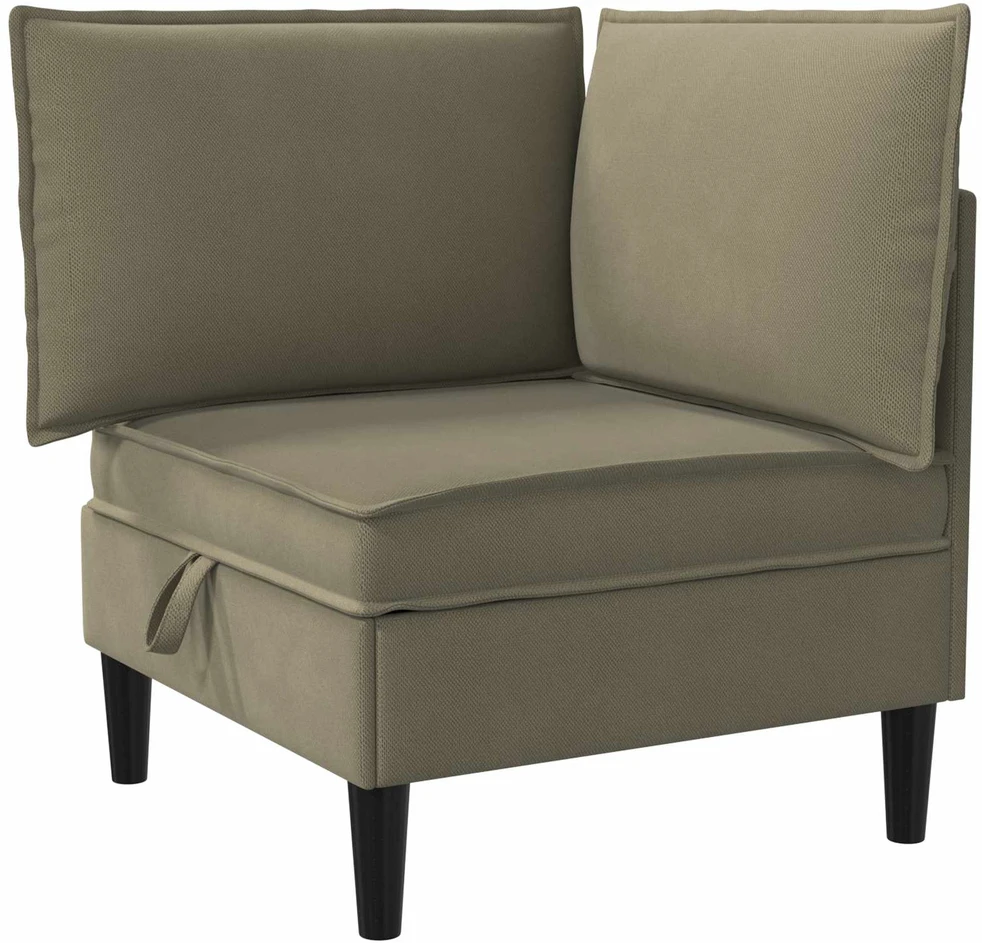 Kampinė Sofa su Saugykla Chaki Aksomas