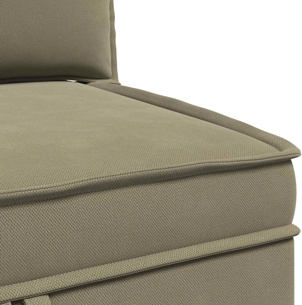 Kampinė Sofa su Saugykla Chaki Aksomas