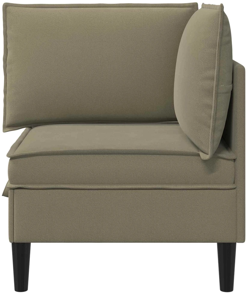 Kampinė Sofa su Saugykla Chaki Aksomas