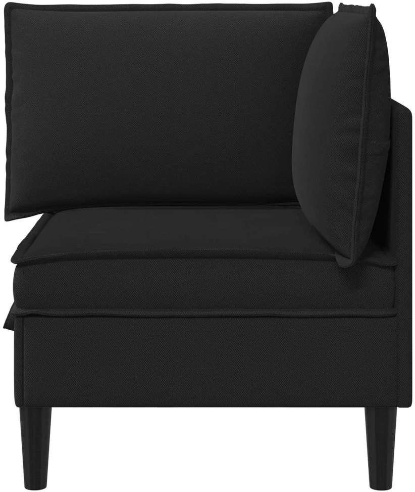 Kampinė Sofa su Saugykla Juoda Aksomas