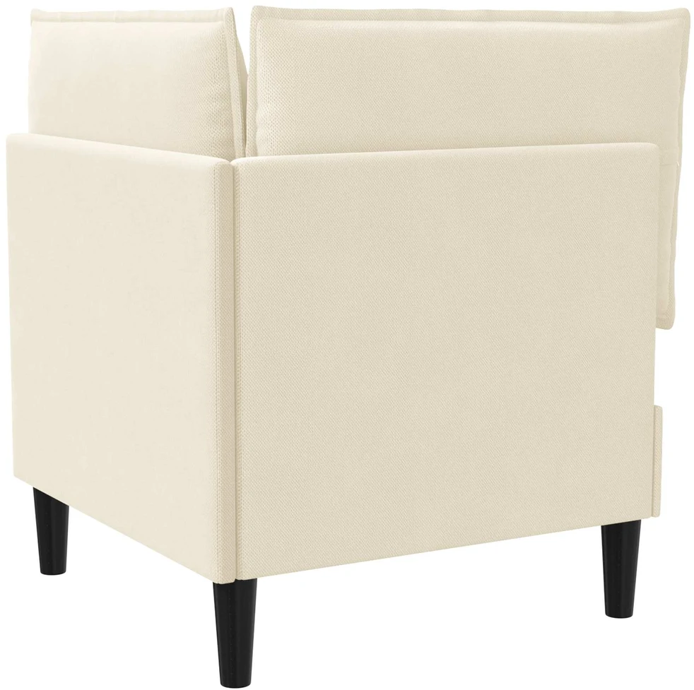 Kampinė Sofa su Saugykla Kreminė Aksomas