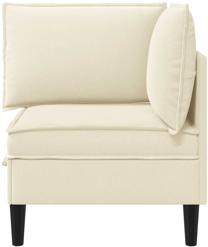Kampinė Sofa su Saugykla Kreminė Aksomas