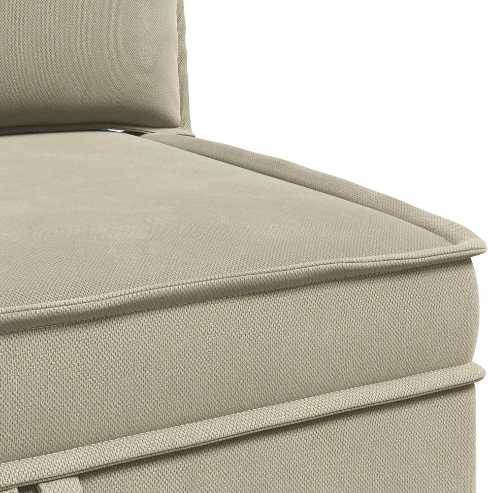Kampinė Sofa su Saugykla Smėlio Aksomas
