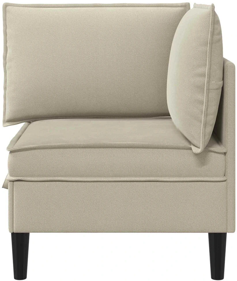 Kampinė Sofa su Saugykla Smėlio Aksomas