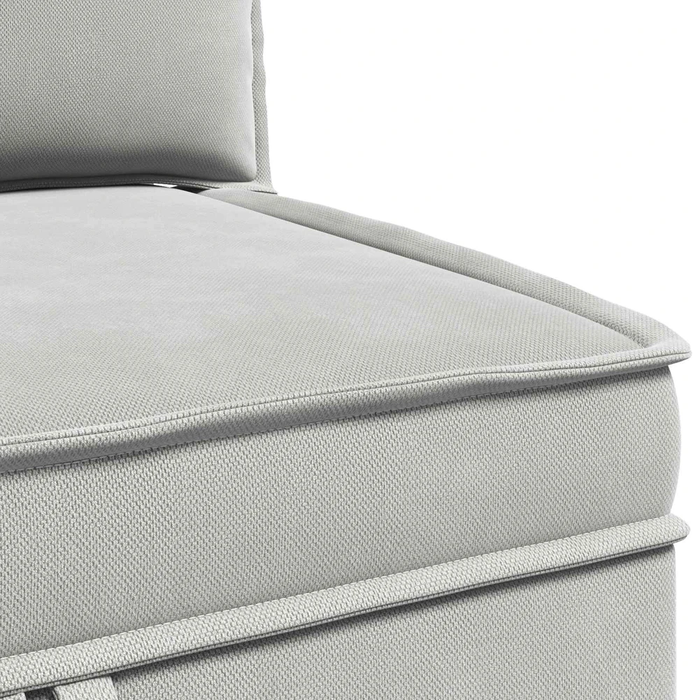 Kampinė Sofa su Saugykla Šviesiai pilka Aksomas