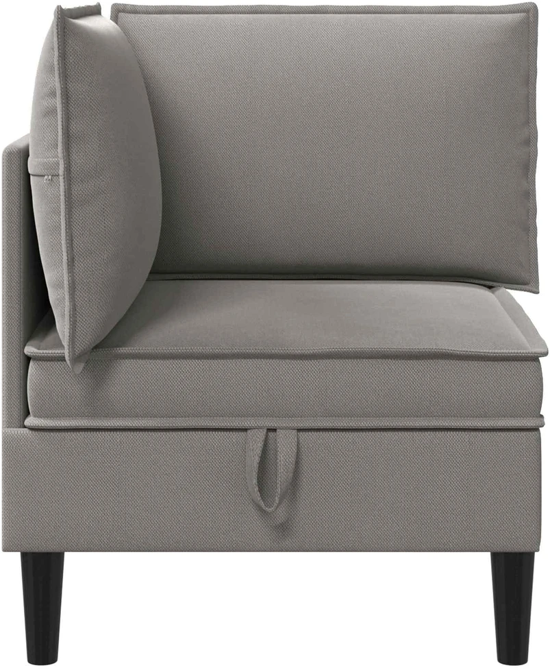 Kampinė Sofa su Saugykla Tamsiai pilka Aksomas