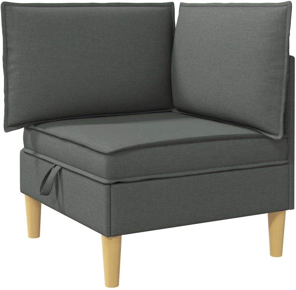 Kampinė Sofa su Saugykla Tamsiai pilka Audinys